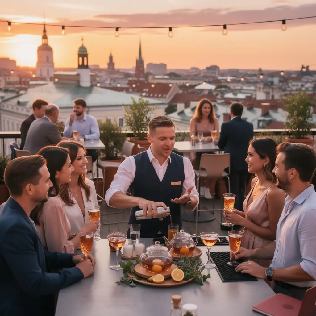 Gurmaniškas patiekalas, skatinantis širdies sveikatą, pateiktas moderniame restorane.